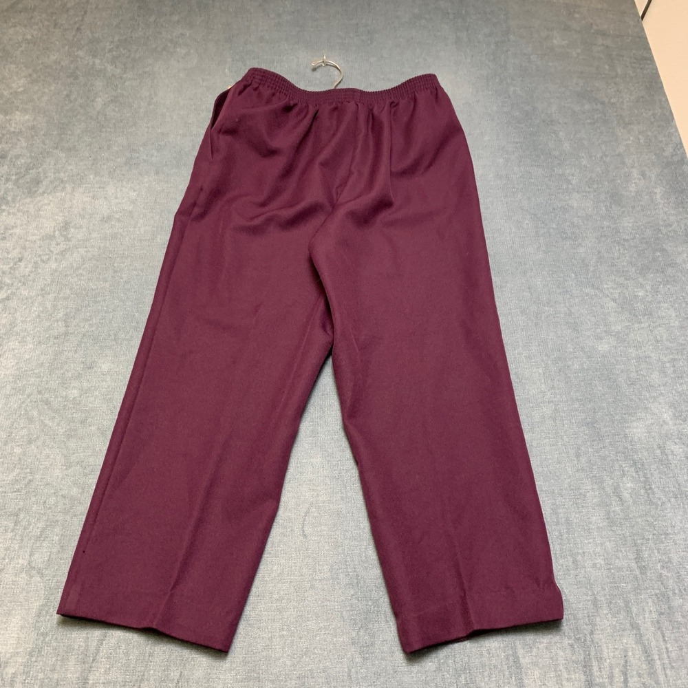 Alfred Dunner Pants Youth 8 Maroon Elastic Waist Straight Outdoor Slash Pockets